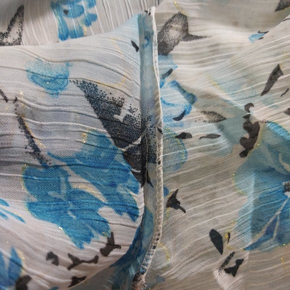 *3/$20* NWOT handmade tunic blue/white floral - Picture 8 of 9